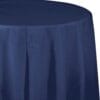 Navy Tablecover 82" RND Plastic 1 Navy Tablecover 82&Quot; Rnd Plastic