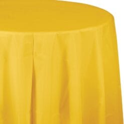 SB Yellow Tablecover 82" RND Plastic