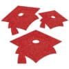 Red Grad Caps Glitter Cutouts Astd 12Ct