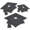 Black Grad Cap Glitter Cutouts Astd 12CT