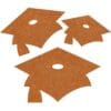 Orange Glitter Mortarboard Cutouts 12Ct