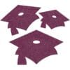 Burgundy Grad Caps Glitter Cutouts 12Ct
