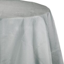 S Silver Tablecover 82" RND PPR/Poly
