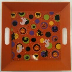 Halloween Tray Plastic SQR w/HNDL 10.25"