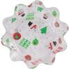 Bowl Fluted Clear W/Christmas Decor 10&Quot;