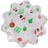 Bowl Fluted Clear W/Christmas Decor 8&Quot;