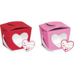 Pail Pint w/Window Pink/Red 4CT