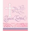 Faithful Dove Pink Invitations 8Ct