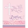 Faithful Dove Pink Invitations Baptism 8CT