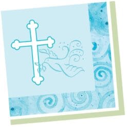 Faithful Dove Blue Napkins Beverage 16CT