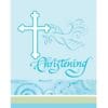 Faithful Dove Blue Invitations Christening 8Ct