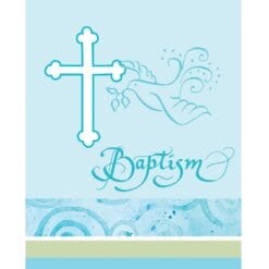 Faithful Dove Blue Baptism Invites 8CT