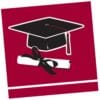 Burgundy Grad Napkins Beverage 2P 36Ct