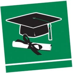 Green Grad Napkins Beverage 36CT