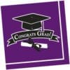 Purple Grad Congrats Napkins Lunch 36CT
