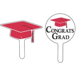 Red Grad Cupcake Picks 24CT