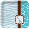 Wild Safari Blue Plates Sqr 7&Quot; 8Ct