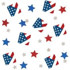Confetti Red-White-Blue Printed w/Flags