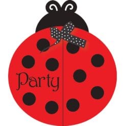 Ladybug Fancy Invites Diecut 8CT