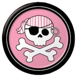 Pirate Parrty Plates 7" Pink 8CT