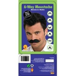 Six-Way Moustache Black
