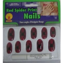 Red Spider Print Nails