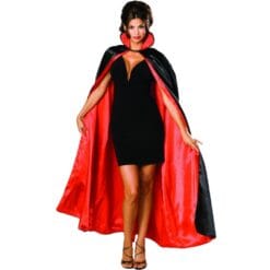 Cape 60" Black/Red Reversible Satin