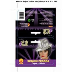 Fedora Hat W/Silver Sequins