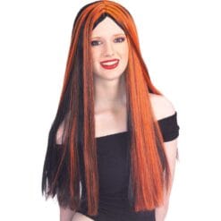 Witch Wig 24" Black/Orange