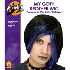 Goth Brother Wig Black w/Blue