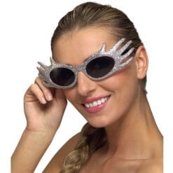 Silver Glitter Flame Glasses