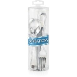 Silver Metallic Cutlery Astd 24CT