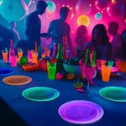 Neon Plates Plastic Astd Colors Rnd 9&Quot; 20Ct