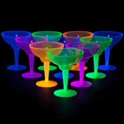Margarita Glasses Astd Neon Colors Two-Piece Plastic 12oz 12CT 9 Margarita Glasses Astd Neon Colors Two-Piece Plastic 12Oz 12Ct