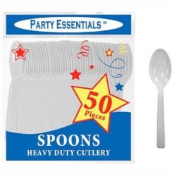 Spoons White Medium Weight 50Ct