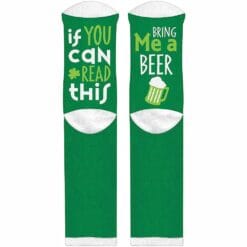 Bring Me A Beer Green Crew Socks