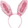 Bunny Ears Headband Pink w/Sequins