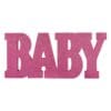Pink &Quot;Baby&Quot; Mdf Sign W/Glitter