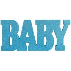Baby Blue Standing MDF Glittered Sign