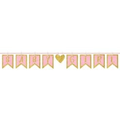 Baby Girl Pink w/Clothespins Banner