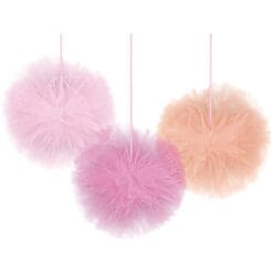 Fluffy Tulle Baby Girl Decorations 3PCS