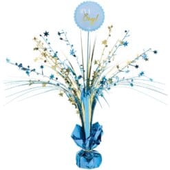It's A Boy Blue & Gold Spray Centerpiece 18"