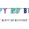 Happy 50th Birthday Foil Letter Banner