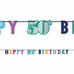 Happy 50th Birthday Foil Letter Banner