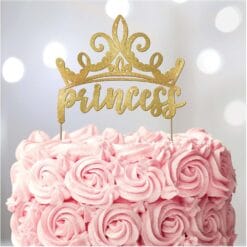 Princess Gold Glitter Cake Topper 7 Princess Gold Glitter Cake Topper