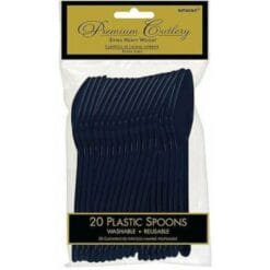 Navy Blue Premium Spoons 20CT