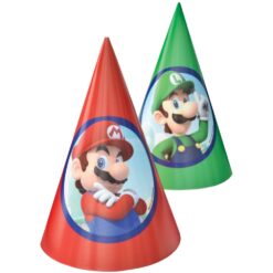 Super Mario Brothers™ Paper Cone Party Hats 8CT