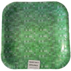 Minecraft Style Green Plates 9" 20CT