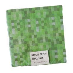 Minecraft Style Green Napkins Beverage 20CT