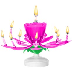 Spinning Flower Musical Candle: Pink